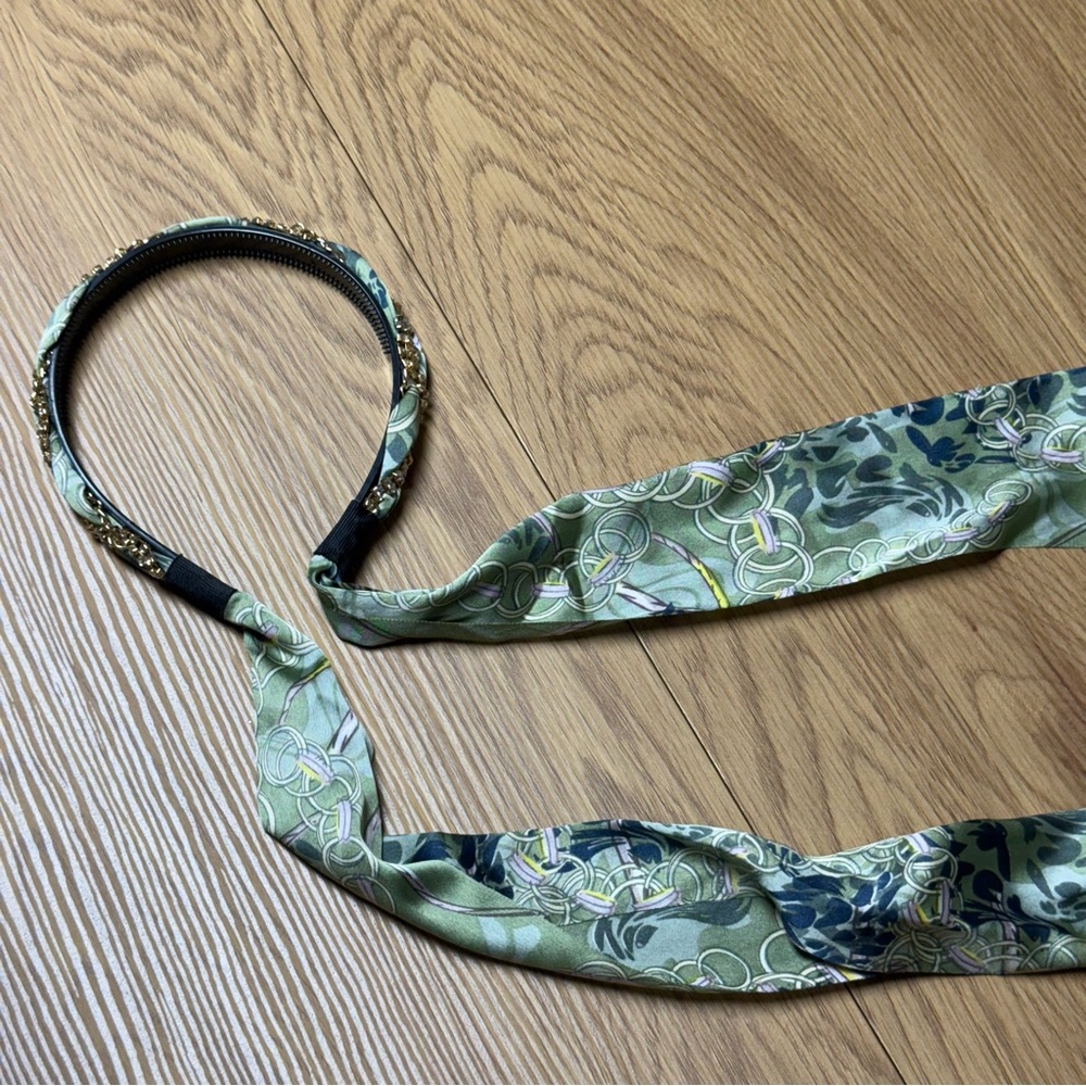 Elegant Green Patterned Headband jeweled rhinestone Korean hair accessories - Picture 1 of 5